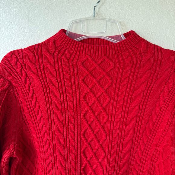 Ann Taylor Size XL Petite Cable Knit Red Pullover Sweater size XL - Picture 3 of 6